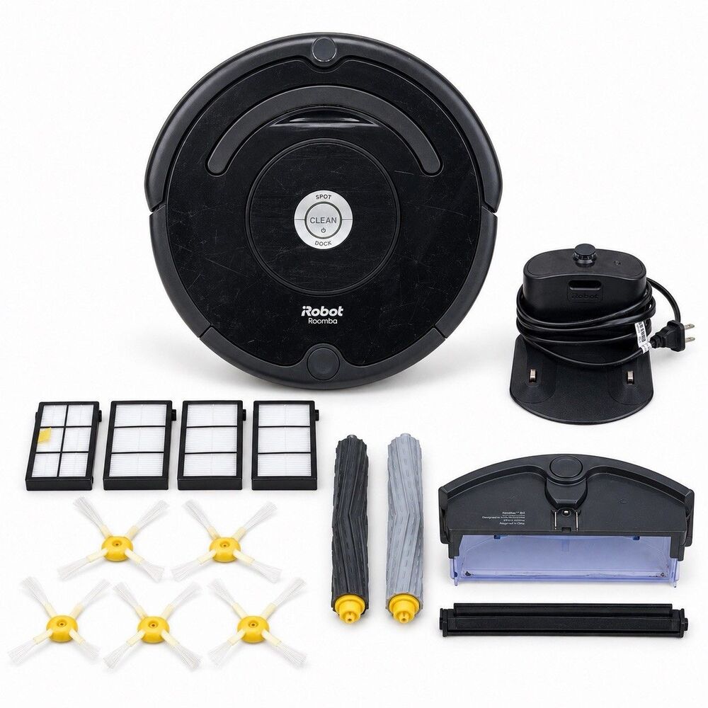 iRobot Roomba 614 Robot Vacuum w Home Base Charger Extras Untested AS IS